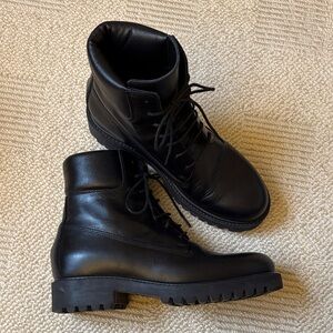 Toteme Husky combat lace up leather boots size 36 / 6
